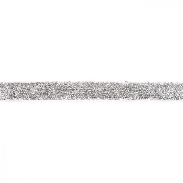 Glitzerband 15mm Breit Silber